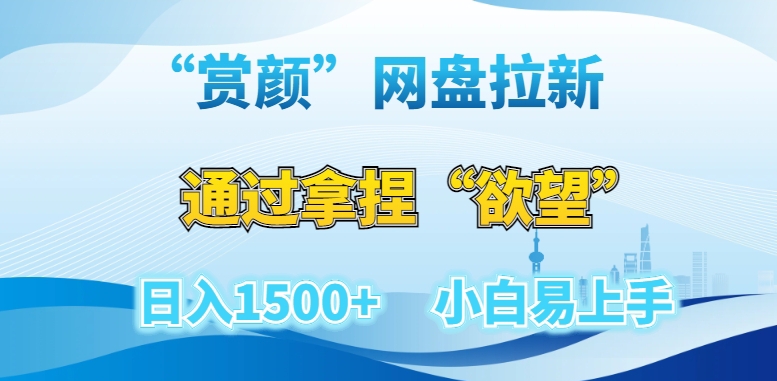 “赏颜”网盘拉新赛道,通过拿捏“欲望”日入1500+,小白易上手【揭秘】-水滴知识网