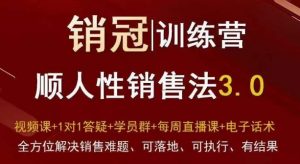 爆款!销冠训练营3.0之顺人性销售法,全方位解决销售难题、可落地、可执行、有结果-水滴知识网