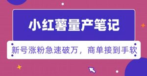 小红书量产笔记,一分种一条笔记,新号涨粉急速破万,新黑马赛道,商单接到手软【揭秘】-水滴知识网