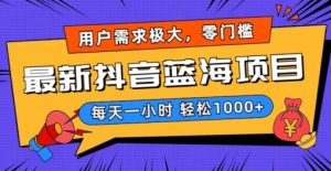 最新抖音带货蓝海项目，用户需求极大！每天一小时轻松1000+，零门槛零投入【揭秘】-水滴知识网
