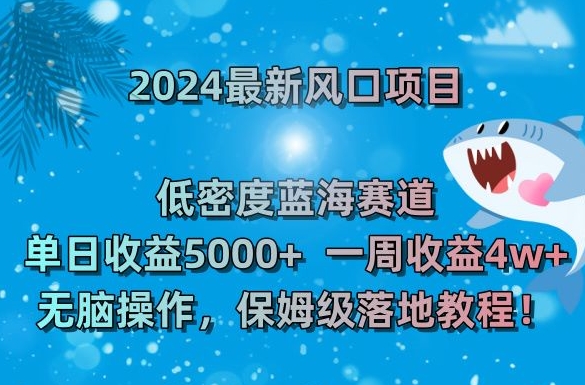 2024最新风口项目,低密度蓝海赛道,单日收益5000+,一周收益4w+!【揭秘】-水滴知识网
