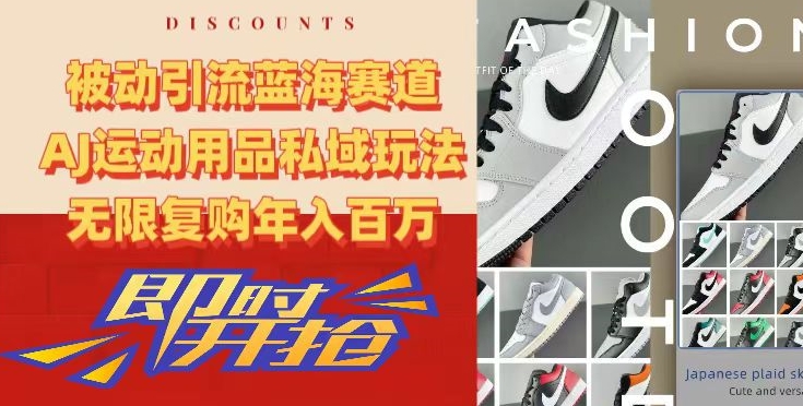 被动引流蓝海赛道，AJ运动用品私域玩法，无限复购年入百万【揭秘】-水滴知识网