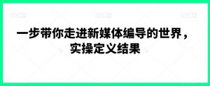 一步带你走进新媒体编导的世界,实操定义结果-水滴知识网
