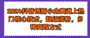 2024抖音创新小众赛道上热门核心技术,超级涨粉,多种变现方式【揭秘】-水滴知识网