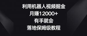 利用机器人视频掘金,月赚12000+,有手就会,落地保姆级教程【揭秘】-水滴知识网