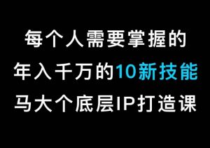 马大个的IP底层逻辑课，​每个人需要掌握的年入千万的10新技能，约会底层IP打造方法！-水滴知识网