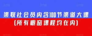 渠联社会员内含100节渠道大课(所有橱窗课程均在内)-水滴知识网