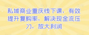 私域商业重庆线下课，有效提升复购率，解决现金流压力，放大利润-水滴知识网