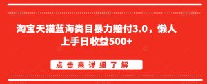 淘宝天猫蓝海类目暴力赔付3.0，懒人上手日收益500+【仅揭秘】-水滴知识网