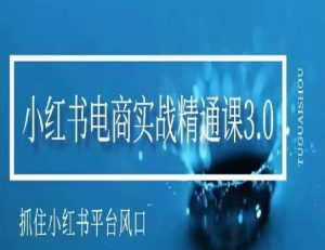 小红书电商实战精通课3.0,抓住小红书平台的风口,不错过有一个赚钱的机会-水滴知识网