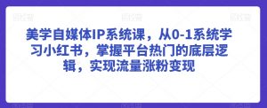 美学自媒体IP系统课，从0-1系统学习小红书，掌握平台热门的底层逻辑，实现流量涨粉变现-水滴知识网