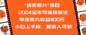2024全年可变现玩法”售卖照片”单张照片收益1100元小白上手快，普通人可做【揭秘】-水滴知识网