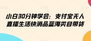 小白30分钟学会:支付宝无人直播生活快消品蓝海类目带货【揭秘】-水滴知识网