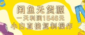 外面收2980的闲鱼无货源玩法实操一天利润1546元0成本入场含全套流程【揭秘】-水滴知识网