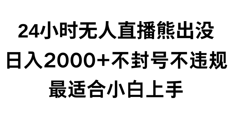 快手24小时无人直播熊出没,不封直播间,不违规,日入2000+,最适合小白上手,保姆式教学【揭秘】-水滴知识网