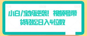 小白/宝妈逆袭!视频号带货轻松日入4位数【揭秘】-水滴知识网