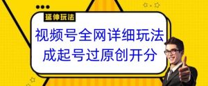 视频号全网最详细玩法，起号过原创开分成，单号日入300+【揭秘】-水滴知识网