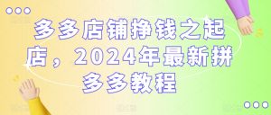 多多店铺挣钱之起店，2024年最新拼多多教程-水滴知识网