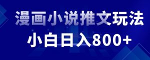 外面收费19800的漫画小说推文项目拆解，小白操作日入800+【揭秘】-水滴知识网