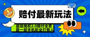 超级维权2.0全新玩法,2024赔付全思路职业打假一部手机搞定【仅揭秘】-水滴知识网