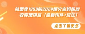 外面卖1999的2024爆火宝妈粉回收变现项目【全套软件+玩法】【揭秘】-水滴知识网