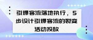 引爆客流落地执行,5步设计引爆客流的裂变活动投放-水滴知识网