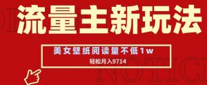 流量主新玩法，美女壁纸和头像，阅读量不低于1w，月入9741【揭秘】-水滴知识网