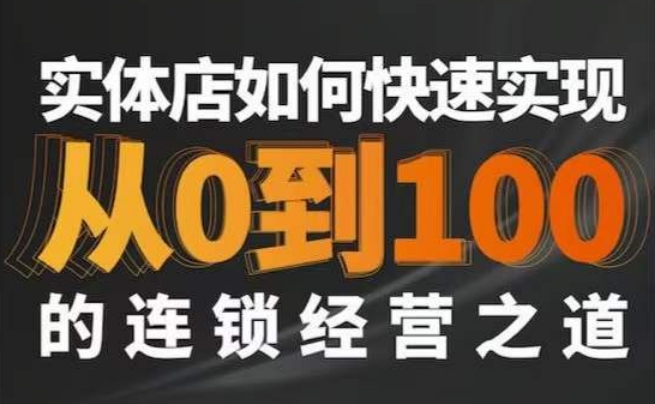 星哥·实体如何快速实现从0-100的连锁经营之道-水滴知识网