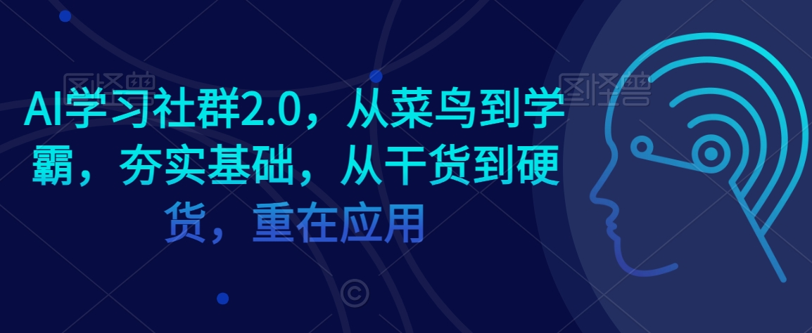 AI学习社群2.0,从菜鸟到学霸,夯实基础,从干货到硬货,重在应用-水滴知识网