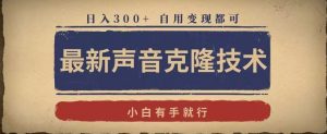 最新声音克隆技术，有手就行，自用变现都可，日入300+【揭秘】-水滴知识网