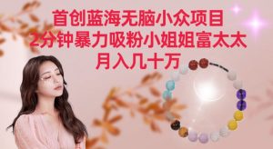 首创蓝海无脑小众项目，2分钟暴力吸粉小姐姐富太太，月入几十万【揭秘】-水滴知识网