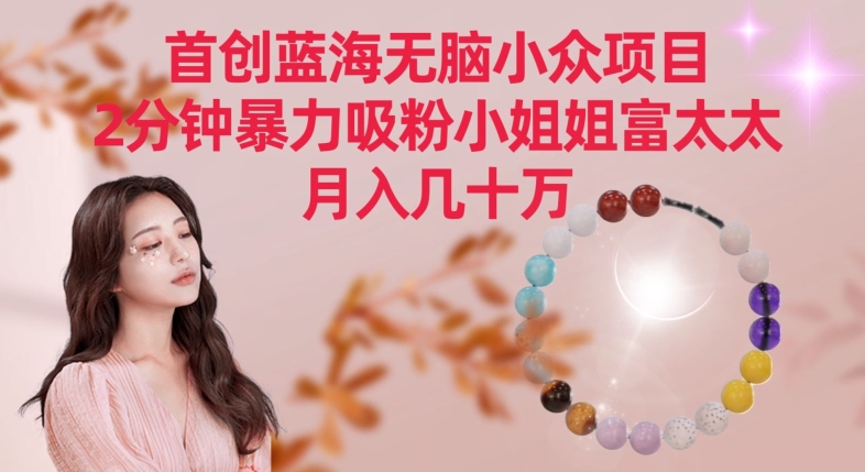 首创蓝海无脑小众项目,2分钟暴力吸粉小姐姐富太太,月入几十万【揭秘】-水滴知识网