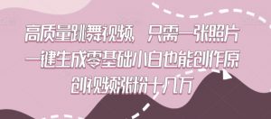 高质量跳舞视频，只需一张照片一键生成零基础小白也能创作原创视频涨粉十几万【揭秘】-水滴知识网