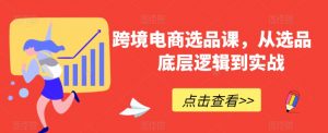 跨境电商选品课，从选品到底层逻辑到实战-水滴知识网