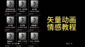 矢量动画情感教程：高点赞涨粉，适合情感、思维、创业教育等赛道-水滴知识网