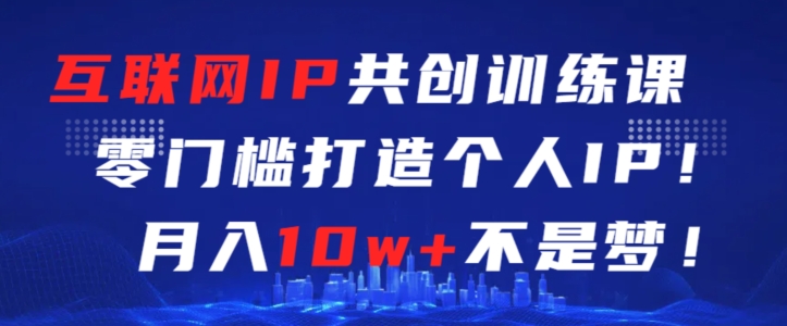 互联网IP共创训练课,零门槛零基础打造个人IP,月入10w+不是梦【揭秘】-水滴知识网