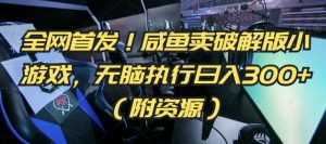 全网首发!咸鱼卖破解版小游戏,无脑执行日入300+(附资源)【揭秘】-水滴知识网