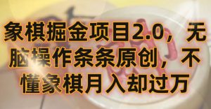 象棋掘金项目2.0,无脑操作条条原创,不懂象棋月入却过万【揭秘】-水滴知识网
