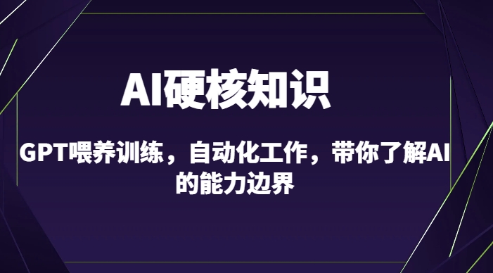 AI硬核知识-GPT喂养训练,自动化工作,带你了解AI的能力边界(10节课)-水滴知识网