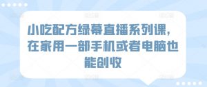 小吃配方绿幕直播系列课,在家用一部手机或者电脑也能创收-水滴知识网