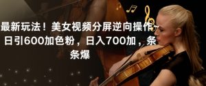 最新玩法！美女视频分屏逆向操作~日引600加色粉，日入700加，条条爆【揭秘】-水滴知识网