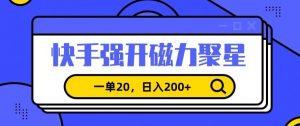 信息差赚钱项目，快手强开磁力聚星，一单20，日入200+【揭秘】-水滴知识网