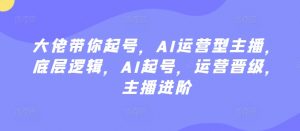 大佬带你起号,AI运营型主播,底层逻辑,AI起号,运营晋级,主播进阶-水滴知识网