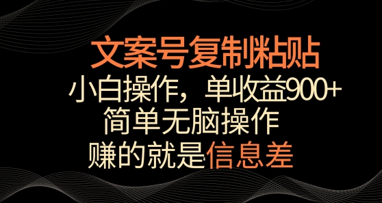 文案号掘金,简单复制粘贴,小白操作,单作品收益900+【揭秘】-水滴知识网