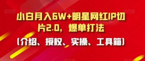 小白月入6W+明星网红IP切片2.0，爆单打法（介绍、授权、实操、工具箱）【揭秘】-水滴知识网