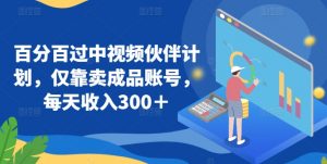 百分百过中视频伙伴计划，仅靠卖成品账号，每天收入300＋【揭秘】-水滴知识网
