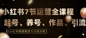 7节小红书运营实战全教程,结合最新情感赛道,打通小红书运营全流程【揭秘】-水滴知识网