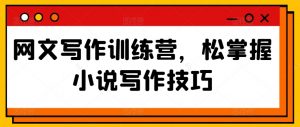 网文写作训练营,松掌握小说写作技巧-水滴知识网