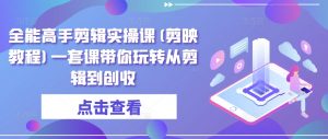 全能高手剪辑实操课(剪映教程)一套课带你玩转从剪辑到创收-水滴知识网
