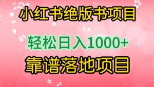 小红书绝版书项目，轻松日入1000+，靠谱落地项目【揭秘】-水滴知识网